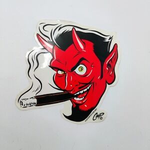 Coop Art Devils Head With Cigar Sticker Vintage 2000's Posterpop Counterculture